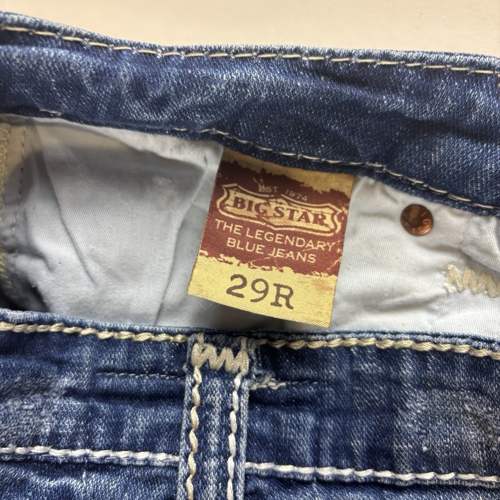 Big Star Jeans Womens 29R Denim Low Rise Sweet Flare Pocket Embroidered - Picture 11 of 16